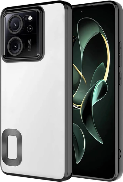 Xiaomi Mi 13T Kılıf Kamera Korumalı Logo Gösteren Mnc Omega Kapak-Siyah ürün görseli 1