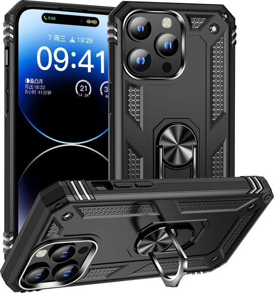 Apple iPhone 15 Pro Kılıf Mnc Vega Kapak-Siyah ürün görseli 1