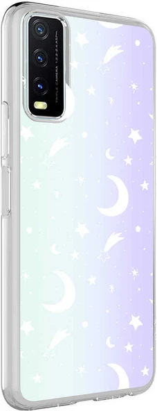 Vivo Y20S Kılıf Mnc M-Blue Desenli Kapak-Moon No4 ürün görseli 1