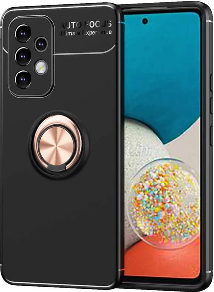 Galaxy A33 5g Kılıf Mnc Ravel Silikon Kapak-Siyah-Rose Gold ürün görseli 1