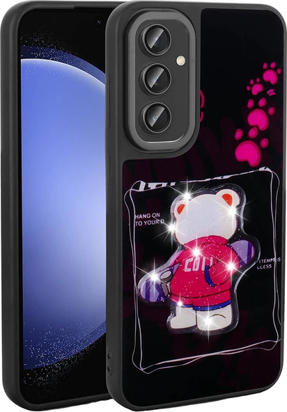 Galaxy S24 Plus Kılıf Parlayan Kabartmalı Ikonik Figürlü Mnc Amas Silikon Kapak-Siyah ürün görseli 1