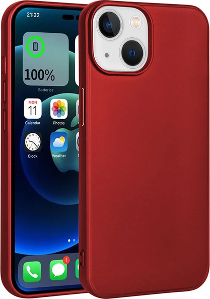 Apple iPhone 15 Kılıf Mnc Premier Silikon Kapak-Kırmızı ürün görseli 1