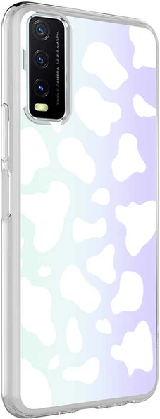 Vivo Y20 Kılıf Mnc M-Blue Desenli Kapak-Cow No2 ürün görseli 1
