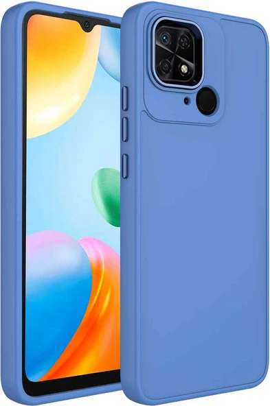 Xiaomi Redmi 10C Kılıf Metal Çerçeve ve Buton Tasarımlı Silikon Mnc Luna Kapak-Lavendery Gray ürün görseli 1