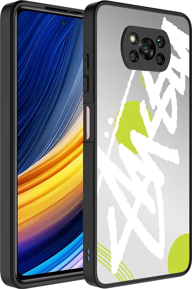 Xiaomi Poco X3 Kılıf Aynalı Desenli Kamera Korumalı Parlak Mnc Mirror Kapak-Yazı ürün görseli 1