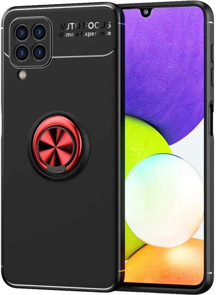 Galaxy M32 Kılıf Mnc Ravel Silikon Kapak-Siyah-Kırmızı ürün görseli 1