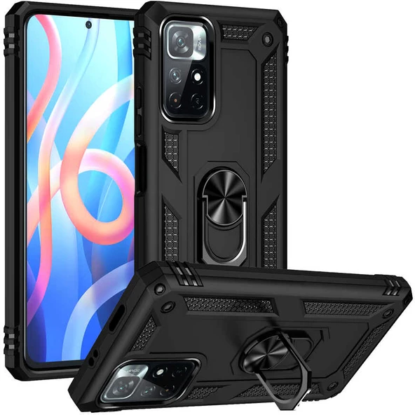Xiaomi Poco M4 Pro 5g Kılıf Mnc Vega Kapak-Siyah ürün görseli 1