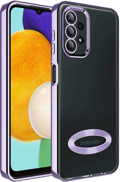 Galaxy A13 4g Kılıf Kamera Korumalı Logo Gösteren Mnc Omega Kapak-Lila ürün görseli 1