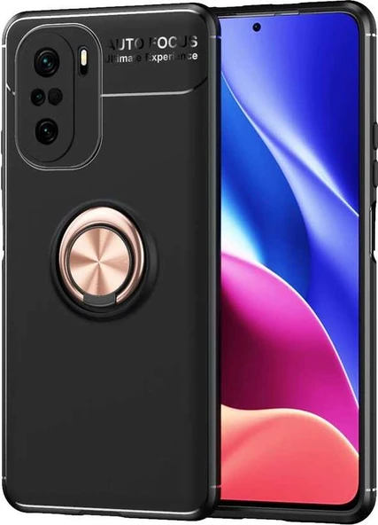Xiaomi Poco F3 Kılıf Mnc Ravel Silikon Kapak-Siyah-Rose Gold ürün görseli 1