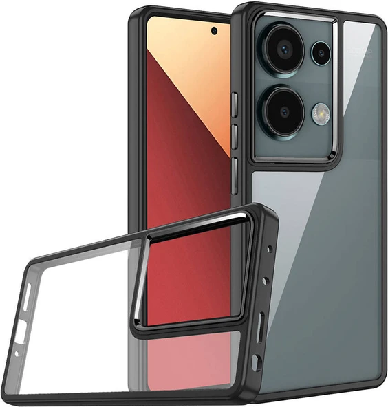Xiaomi Redmi Note 13 Pro 4g Kılıf Mnc Flora Kapak-Siyah ürün görseli 1