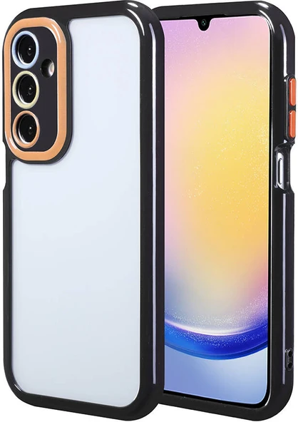 Galaxy A25 Kılıf Kamera Korumalı Renkli Kenar ve Çerçeve Tasarımlı Mnc Vitamin Kapak-Siyah ürün görseli 1