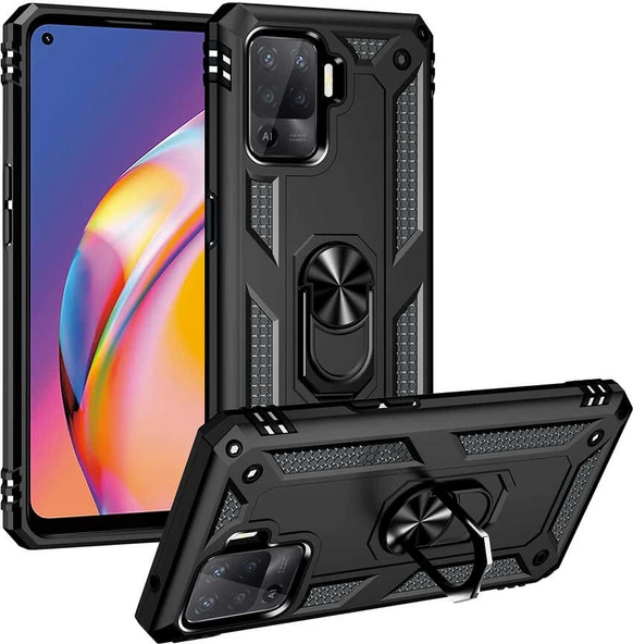 Oppo Reno 5 Lite Kılıf Mnc Vega Kapak-Siyah ürün görseli 1