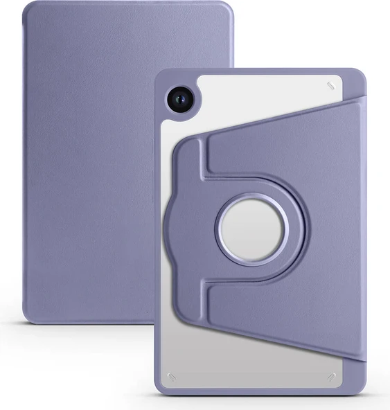 Galaxy Tab A9 Kılıf Uyumlu Mnc Termik Kalem Bölmeli Dönebilen Standlı Kılıf-Lavendery Gray ürün görseli 1