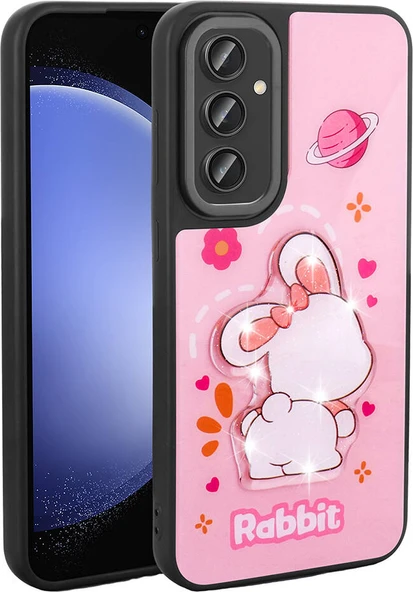 Galaxy A24 Kılıf Parlayan Kabartmalı Ikonik Figürlü Mnc Amas Silikon Kapak-Pembe ürün görseli 1
