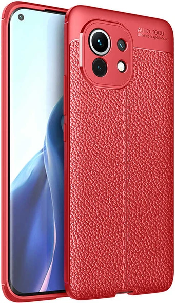 Xiaomi Mi 11 Kılıf Mnc Niss Silikon Kapak-Kırmızı ürün görseli 1