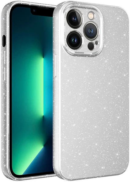 Apple iPhone 12 Pro Kılıf Kamera Korumalı Simli Lüks Mnc Koton Kapak-Beyaz ürün görseli 1