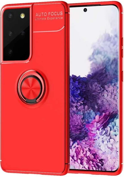 Galaxy S21 Ultra Kılıf Mnc Ravel Silikon Kapak-Kırmızı ürün görseli 1
