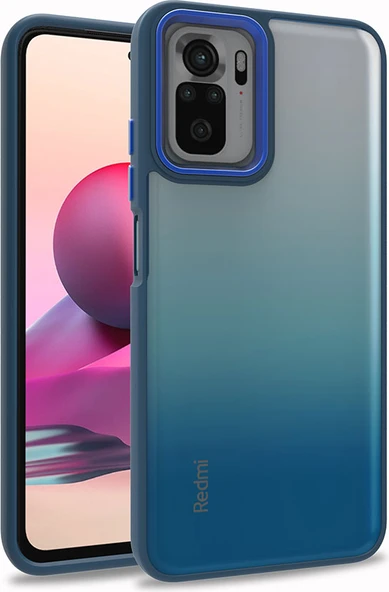 Xiaomi Redmi Note 10S Kılıf Mnc Flora Kapak-Mavi ürün görseli 1