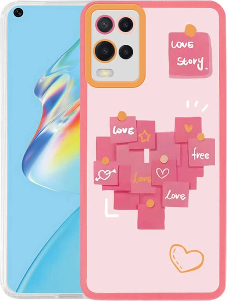 Oppo A54 4g Kılıf Mnc M-Fit Desenli Kapak-Love Story No2 ürün görseli 1