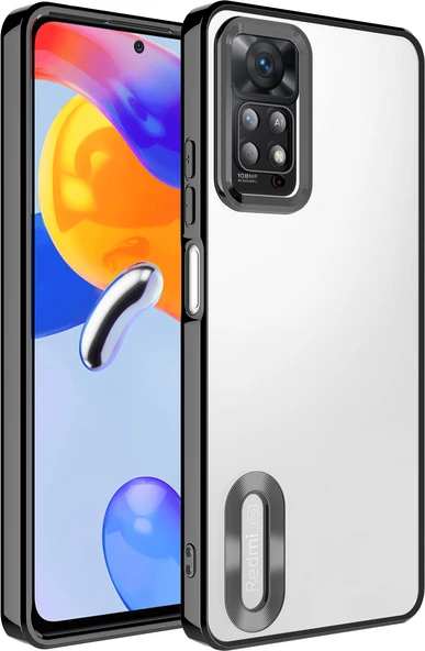 Xiaomi Redmi Note 11 Pro 5g Kılıf Kamera Korumalı Logo Gösteren Mnc Omega Kapak-Siyah ürün görseli 1
