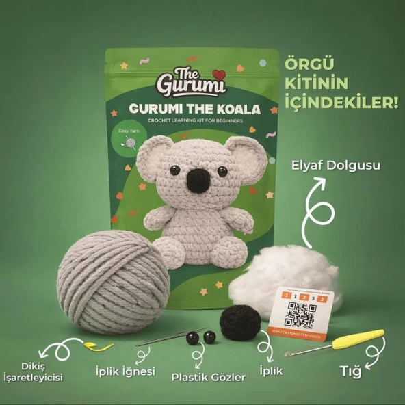 The Gurumi Koala Örgü Öğrenme Kiti (TG005) ürün görseli 1