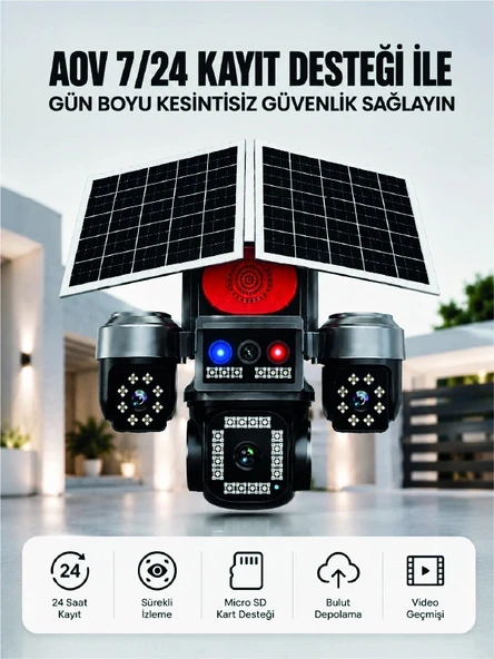 4g Sım Kartlı Uzaktan İzlemeli Akıllı Güvenlik Kamerası Çift Yönlü Ses ürün görseli 1