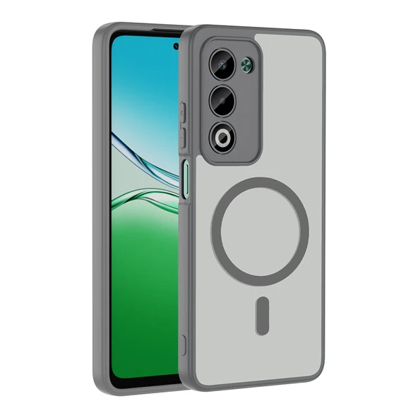 Mobify Oppo A5 Kılıf M-Safe Yapışkan ve Şarj Özellikli Şık Serenta Premium Mat Silikon Kapak ürün görseli 1