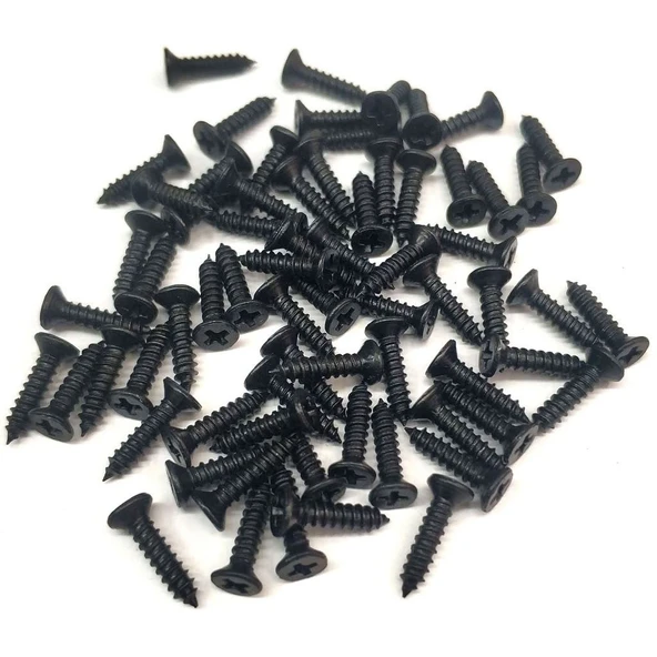 Siyah 1000 Adet Klips Vidası 2,2x9,5 mm YHB - Konik Başlı Kutu, Sandık, Ayak, Askı, Mini Vida ürün görseli 1