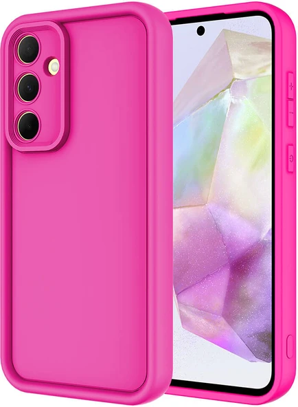 Galaxy A35 Kılıf Kamera Korumalı Mnc Ananas Kapak-Pembe Koyu ürün görseli 1