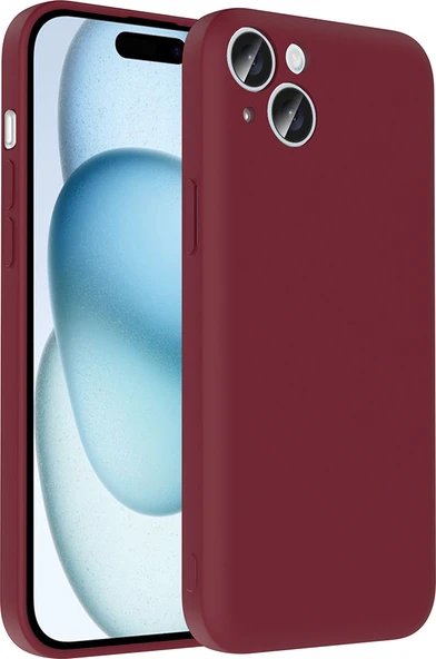 iPhone 15 Kılıf Kamera Korumalı Kartlık Hazneli Mnc Vitra Kapak - Mürdüm ürün görseli 1