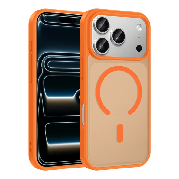 İshe iPhone 17 Pro Max Kılıf Mat Şeffaf Magsafe Destekli Şık Aruro Premium Silikon Kapak ürün görseli 1