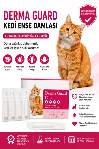 Kedi Dış Parazit Ense Deri Damlası Pire Bit Kene Deri Bakımı Için Bitkisel Damla 5x1 ml ürün görseli 1
