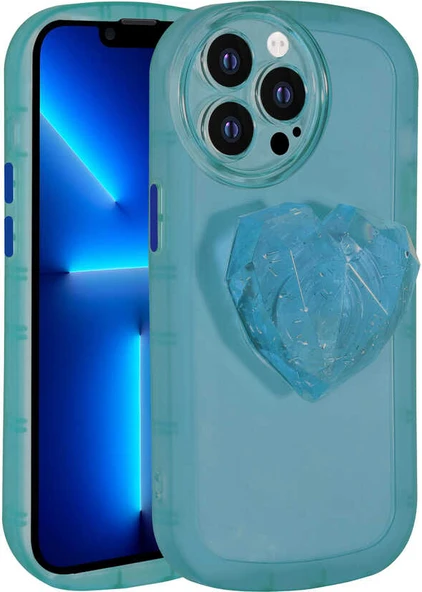 iPhone 13 Pro Kılıf Kamera Korumalı Pop Soketli Renkli Mnc Ofro Kapak-Mavi ürün görseli 1