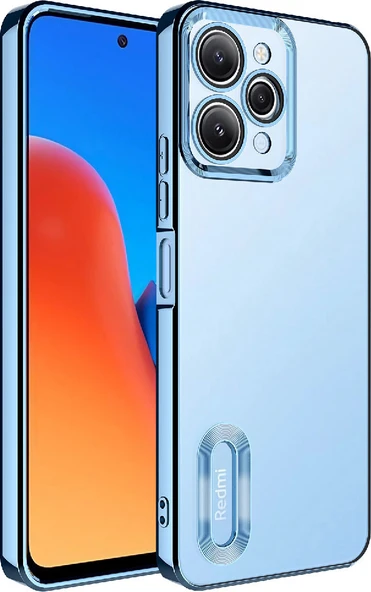 Redmi 12 4g Kılıf Kamera Korumalı Logo Gösteren Mnc Omega Kapak - Sierra Mavi ürün görseli 1