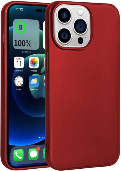 iPhone 14 Pro Max Uyumlu Mnc Premier Silikon Kapak-Kırmızı ürün görseli 1
