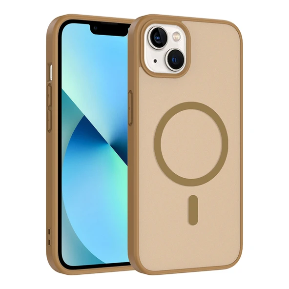 Mobify iPhone 14 Kılıf M-Safe Yapışkan ve Şarj Özellikli Şık Serenta Premium Mat Silikon Kapak ürün görseli 1