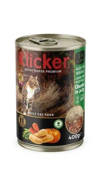 Klicker Kuzulu Sebzeli Kedi Konservesi 400 gr ürün görseli 1