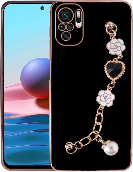 Xiaomi Redmi Note 10S Kılıf El Tutamaçlı Kamera Korumalı Mnc Taka Silikon Kapak-Siyah ürün görseli 1
