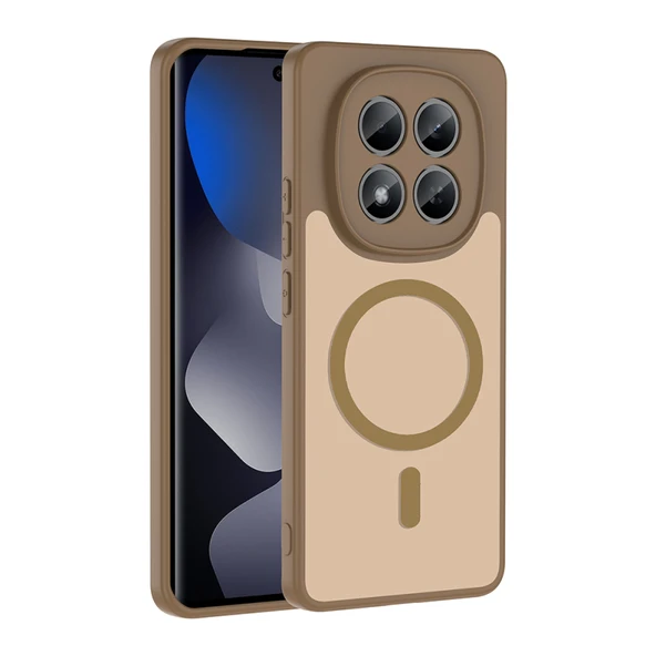 İshe Redmi Note 15 Pro 5G Kılıf Mat Şeffaf Magsafe Destekli Şık Aruro Premium Silikon Kapak ürün görseli 1