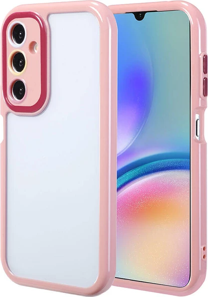 Galaxy A05S Kılıf Kamera Korumalı Renkli Kenar ve Çerçeve Tasarımlı Mnc Vitamin Kapak-Mürdüm ürün görseli 1