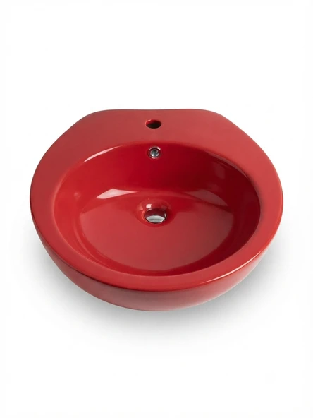 MODERN MONOBLOK LAVABO KIRMIZI - Resim 2