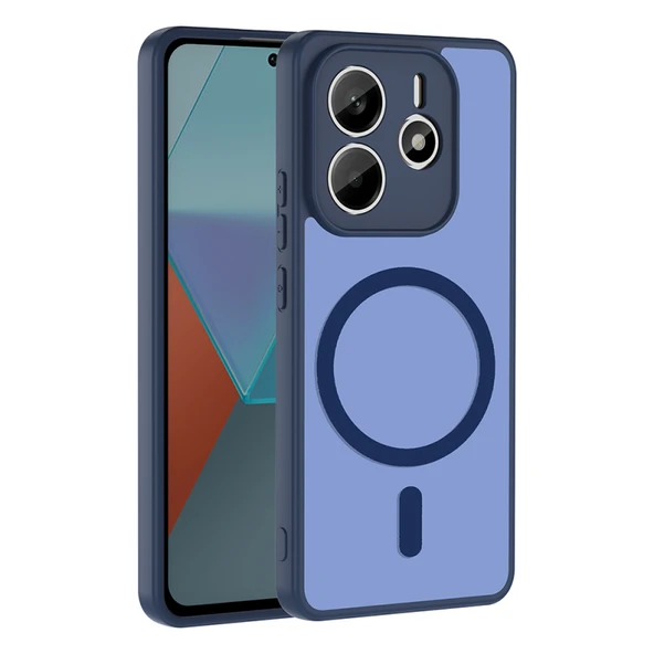 Mobify Redmi Note 14 4G Kılıf M-Safe Yapışkan ve Şarj Özellikli Şık Serenta Premium Mat Silikon Kapak ürün görseli 1