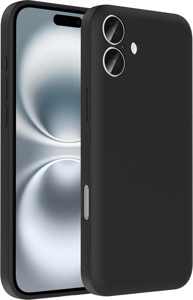 iPhone 16 Plus Kılıf Kamera Korumalı Kartlık Hazneli Mnc Vitra Kapak - Siyah ürün görseli 1