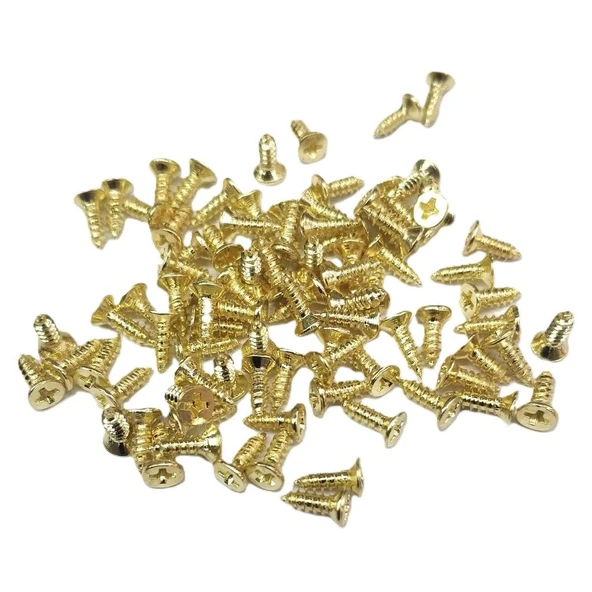Sarı 1000 Adet Klips Vidası 2,2x6,5 mm YHB - Konik Başlı Kutu, Sandık, Ayak, Askı,  Mini Vida ürün görseli 1
