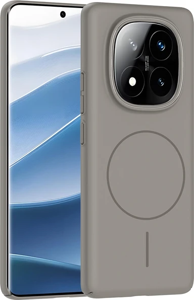 Redmi Note 14 Pro 4g Kılıf Magsafe Şarj Özellikli Mnc Ruby Sert Kapak - Gri ürün görseli 1