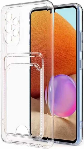 Galaxy A32 4g Kılıf Kartlıklı Şeffaf Mnc Setra Clear Silikon Kapak-Renksiz ürün görseli 1