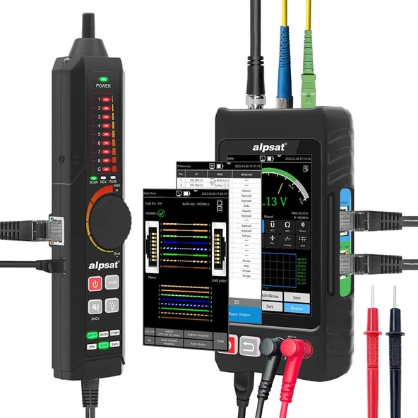 Alpsat AS328 RJ45 - Fiber Optik Çok Fonksiyonlu Kablo Test Cihazı ürün görseli 1