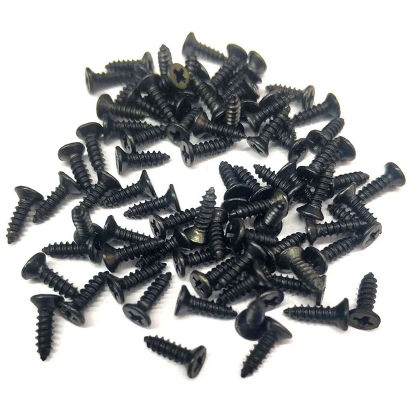 Siyah 1000 Adet Klips Vidası 2,2x6,5 mm YHB - Konik Başlı Kutu, Sandık, Ayak, Askı, Mini Vida ürün görseli 1