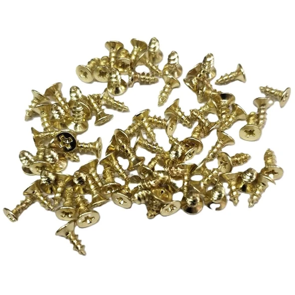 Sarı 1000 Adet Klips Vidası 2,3x6 mm YHB, İthal - Konik Başlı Kutu Ayak, Askı,  Mini Vida ürün görseli 1