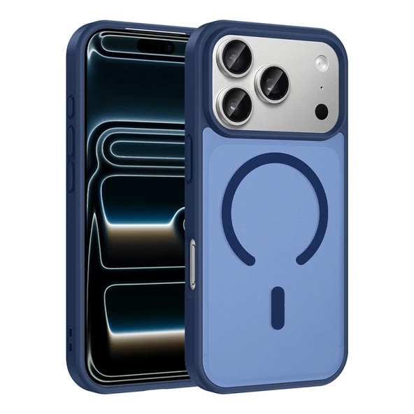 İshe iPhone 17 Pro Kılıf Mat Şeffaf Magsafe Destekli Şık Aruro Premium Silikon Kapak ürün görseli 1